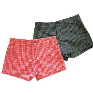 GAP Set Of 2 Chino Coral and Green Shorts Size 00